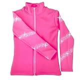JoyCan Girl's Rose red Ice Figure Skating Training Jacket with Fleece