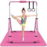 Tepemccu Expandable Gymnastics Bars, Adjustable Height Gymnastic Horizontal Bars, Children Folding Training Bar for Kids