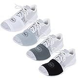 THE DANCESOCKS Made in USA Original Over Sneaker Socks for Dance on Smooth Floors (4 Pairs - white/lt grey/dk grey/black)