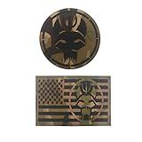 2 Pieces Seal Team/DEVGRU Tactical Military Magic Patch Appliques Stripes Fabric Navy Seals Patches for Clothing National Flag Badges