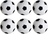 TOSAMZOO 6 Pack Foosball Table Replacement, 1.42 Inch/36mm Black and White Table Soccer Balls for Foosball Accessory Replacements Football Themed Gifts