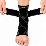 Tenace BJJ Ankle Brace with Dual Velcro Straps – Compression Support for Grappling, MMA, Wrestling & Muay Thai (M)