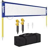 Regulation Size 20ft Portable Outdoor Badminton Net Set for Backyard with Heavy Duty Poles, Carry Bag