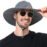 ZOORON Sun Hats for Men Women UPF 50+ Bucket Hat UV Protection Boonie Hat for Fishing Hiking Garden Safari Beach Dark Grey