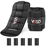 VBSD Adjustable Ankle Weights for Women Men, 10lb 1 Pair Leg Weight Straps, Weighted Ankle Weights Set for Gym, Yoga, Jogging, Walking, Aerobics, 1-5 lbs Each Ankle, 1 Pair 2-10 lbs