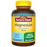 Nature Made Extra Strength Magnesium Oxide 400 mg, Magnesium Supplement for Muscle, Nerve, Bone and Heart Support, 110 Softgels, 110 Day Supply