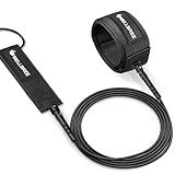 Mellbree Surfboard Leash, Premium SUP Leash Double-Side Rotatable Wirst Strap Leg Rope Flexible for Paddleboard Longboard Shortboard Stand-up Boogie Paddle Boards (Black, 6ft 5.5mm)