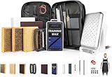 OutdoorMaster Ski Snowboard Tuning and Waxing Kit with Waxing Iron,Universal Wax,Edge Tuner,Brush,Wax Scraper,Ptex,Fixer Screw,Rubber Band (Black, M-Standard)