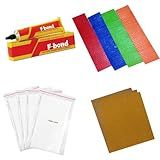 Cricket Bat Toe Guard 5 pcs with 1 Fevi Bond, 4 pcs Scuff Sheet or 4 pcs Sand Paper for Crciket bat Protectionby Dream Land & Greenfild