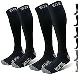 SB SOX Merino Wool Ski Socks for Men & Women (2-Pack) - Knee-High Socks Ideal for Winter Sports - Warmth and Comfort for All-Day Wear (Black/Gray, Medium)