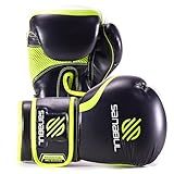 Sanabul Essential Gel Boxing Gloves for Men & Women, Kickboxing MMA, Muay Thai Gloves and Heavy Bag Training Punching & Sparring, Black/Green 10 oz