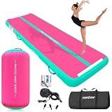 VOFiTNY Inflatable Gymnastics Air mat Tumbling Track for Home 13ft PinkMint