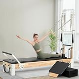 PAETA Pilates Reformer, Wooden Reformer Pilates Machine with Tower & Mat, Pilates Equipment for Home Workout and Studio, Includes Sitting Box, Jumpboard