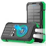 YOLOSKS Solar Charger Power Bank 49800mAh Wireless Portable Phone Charger, 22.5W QC3.0 Fast Charging Built in 4 Cables with USB C 6 Outputs & 2 Inputs for All Cell Phone