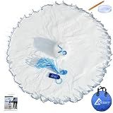 Drasry Saltwater American Fishing Cast Net 3/8inch Mesh Size for Bait Shrimp Trap Fish Heavy Duty Sinkers Throw Net 3FT to 12FT Radius 4FT Radius