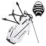 LOVACE 14 Way Golf Stand Bag, Lightweight Golf Bag with Stand for Men and Women (White)