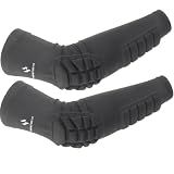HOPEFORTH 2PCS Elbow Sleeve Padded Compression Arm Forearm Guard Sports Shooter Sleeves Protective Pads Support for Football Basketball Volleyball Baseball Softball Tennis Cycling Outdoor