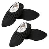 Smallan Slide Board Shoe & Boot Covers for Smooth Gliding (Reusable, Washable) Special Flannel Increase Slip Shoe Covers Compatible with All Fitness/Hockey Slideboards One Size Fits All (Black)