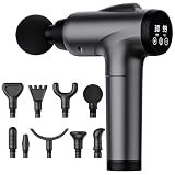 OLsky Massage Gun Deep Tissue 30 Speeds 9 Attachments Handheld (Grey)