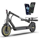 Electric Scooter for Adults, 350W Motor, 19 MPH Max Speed, 15 Miles Range, 187.2WH Battery, 8.5" Solid Tires, Foldable E Scooter for Commuting, Smart APP, Lightweight, Dual Brake