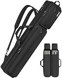 PEKREWS Pool Cue Case, Pool Stick Case 4x5 with Multiple Pockets Holds 4 Butts 5 Shafts, Soft Padded Sturdy Pool Cue Bag, Billiard Cue Backpack with Adjustable Shoulder Straps for Men and Women