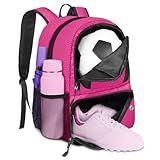 YOREPEK Soccer Backpack, Lightweight Soccer Bag with Ball Holder for Mens Womens, Water resistant Sport Equipment Bags Fit Basketball Volleyball Football Accessories to Match Training