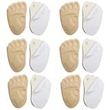 Ball of Foot Cushions, Forefoot Pads Stop Feet Sliding Forward, Women Metatarsal Pads, Non-Slip Weight Shifting Insoles Inserts for High Heel Shoes, Metatarsalgia Pain Relief (Khaki, 6 Pairs)