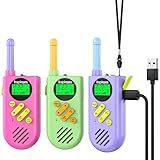Inspireyes Walkie Talkies for Kids Rechargeable, Easter Basket Stuffers,Gifts for Kids, Toys for Boys and Girls Ages 3-12, 3 Pack Long Range, Outdoor Play, Family Games, Hiking Camping Gear