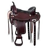 HILASON Chocolate Brown 16 in Western Horse Saddle American Leather Flex Tree Trail & Pleasure Brown