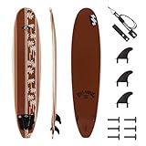 Billabong x CONTOUR SURF 8 ft Soft Top Foam Surfboard for Beginner Adults and Kids Lightweight Shortboard for Surfing Durable, Stable, and Easy to Ride for All Levels Surfers