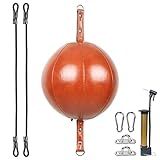 InnoLife Double End Punching Ball Striking Punching Bag Kit, Speed Striking Reflex Kit with Bungee Cords Perfect for Reaction, Agility, and Hand Eye Coordination Training (Brown)
