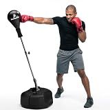 Tech Tools Punching Bag with Stand Adjustable Boxing Speed Bag Teens Adults | heavy duty freestanding reflex kickboxing bag home gym MMA fitness boxing workout equipment stress relief cardio trainer