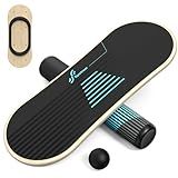 Sportneer Balance Board - 7 Modes Surf Balance Board Trainer with Adjustable Stoppers - Exercise Balancing Stability Trainer for Workout Improve Balance Physical Therapy - Roller & 2.8'' Ball Included