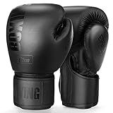 FIVING Boxing Gloves for Men and Women (Black, 10oz)