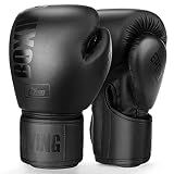 FIVING Boxing Gloves for Men and Women (Black, 10oz)