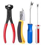 Construction and Upholstery Staple Remover Tack Puller Nail Remover Tool Set Nail Puller Plier, Staple Puller, Tack Lifter, Fastener Remover, for Furniture Floor Wall Wooden Case Car Photo