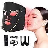 ikedon LED light therapy mask (model FM-01),4 Colors led face mask light therapy,Portable red light therapy mask with Remote for Home and travel skin care