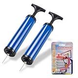INTOWIND 2 Pack 8 Inch Ball Pump, Portable Air Pump with Needles, Nozzle & Extension Hose for Basketball Football Volleyball Soccer Water Polo Rugby Exercise Sports Ball