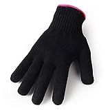 AFT90 Heat Resistant Glove for Hair Styling, Curling Iron, Flat Iron and Curling Wand, Black, Pink Edge, 1 Piece