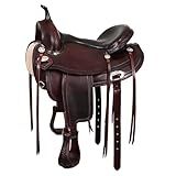 HILASON Chocolate Brown 16 in Western Horse Saddle American Leather Flex Tree Trail & Pleasure Brown