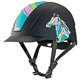 Troxel Spirit Full Coverage Horse Riding Helmet, Low-Profile Adjustable Design, Safety Horseback Riding Gear, Small (6-1/2-6-7/8), Pop Art Pony