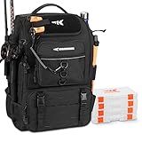 KastKing KarryAll Fishing Tackle Backpack with Rod Holder 4 Tackle Boxes,40/26L Tackle Bag Storage Fishing Gear and Equipment,Black,Large