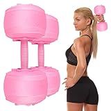 Water Filled Dumbbells Set for Women, Travel Weights Adjustable Water Dumbbells Up to 3~12 Lbs(1 pair) for Yoga Training Exercise Fitness