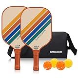 Pickleball Paddles Set of 2 Pickleball Rackets,USAPA Approved Pickleball Set of 2 Pickle Ball Paddles,Fiberglass Surface & PP Honeycomb Core,Breathable Handle,4 Indoor & Outdoor Balls,1 Duffel Bag