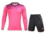 KELME Soccer Goalkeeper Jersey Uniform Kit - Mens Padded Football Goalie Jersey - Padded Shirt, Shorts and Socks Kids and Adult Sizes (Small, Pink (No Socks))