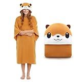 Capybara Surf Poncho Changing Towel Surf Robe Bath Towel Plus Size Quick Dry Cover-Up for Women Men