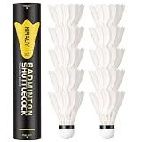 HIRALIY 4 Pack Goose Feather Badminton Shuttlecocks, Feather Badminton Birdies with Composite Cork Head, Stable Flight Badminton Balls for Indoor Outdoor Practice, Backyard Games and Club