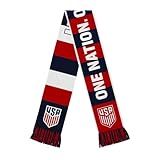 Icon Sports Officially Licensed U.S. Soccer Scarf, Premium Acrylic Reversible Striped Unisex Soccer Gear