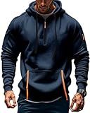 whox Tactical Hoodies For Men Quater Zip Up Pullover Sweatshirt Casual Workout Mens Hoodies with Pockets Navy