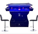 Top Us Video Arcades Full Size Commercial Grade Cocktail Arcade Machine Games Lift Up / Tilt Screen 4600 Games 26.5 Screen with Riser Tempered Glass 2 Stools Included 5 Year Warranty Black